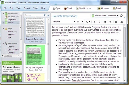 what is evernote pogram